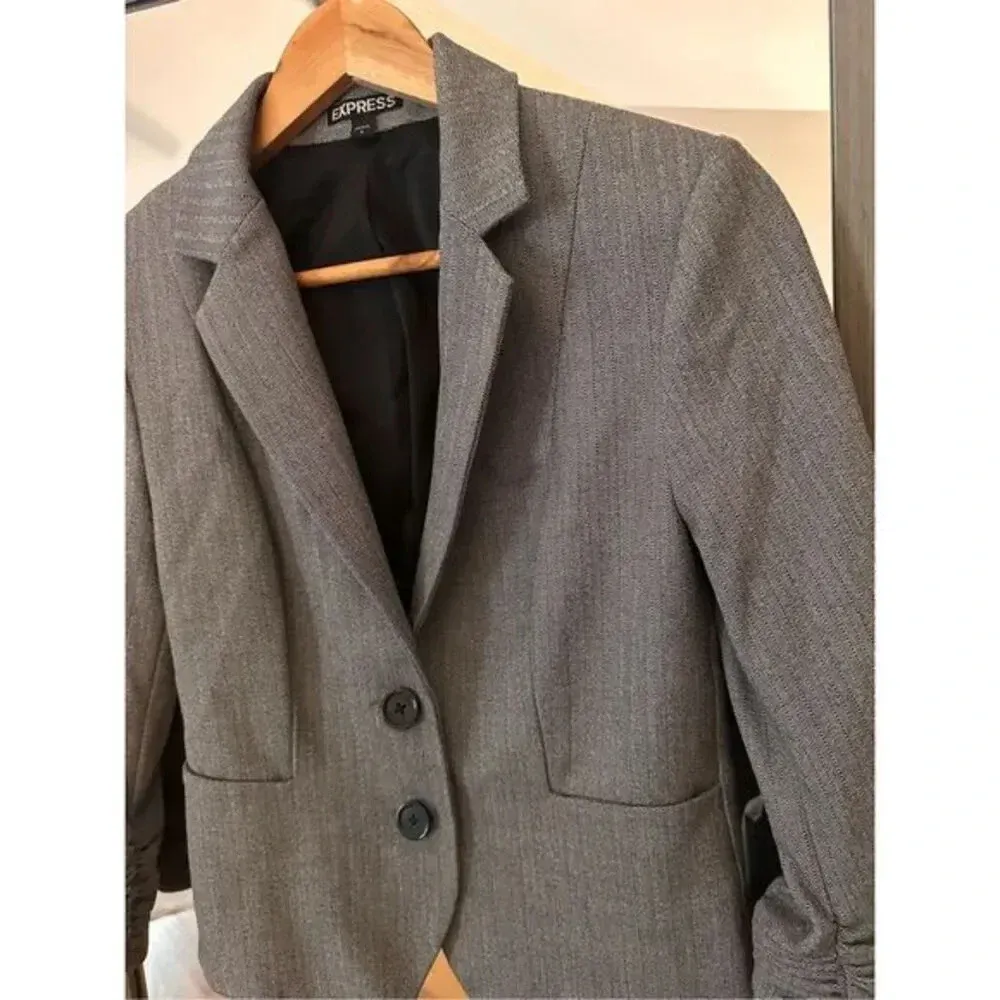Express 2 Button Professional Blazer Retail 150‎ Gray - Image 4