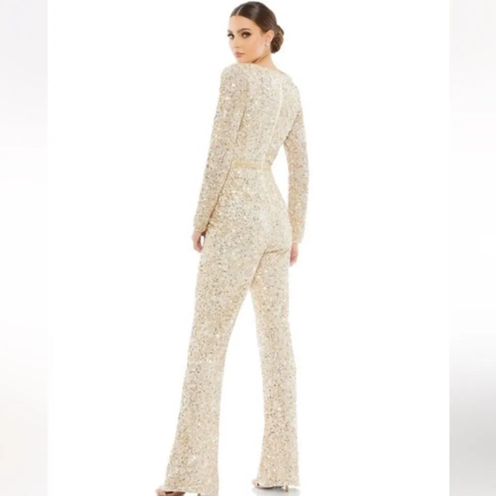 NEW Mac Duggal Long Sleeve Sequin Jumpsuit - Image 4