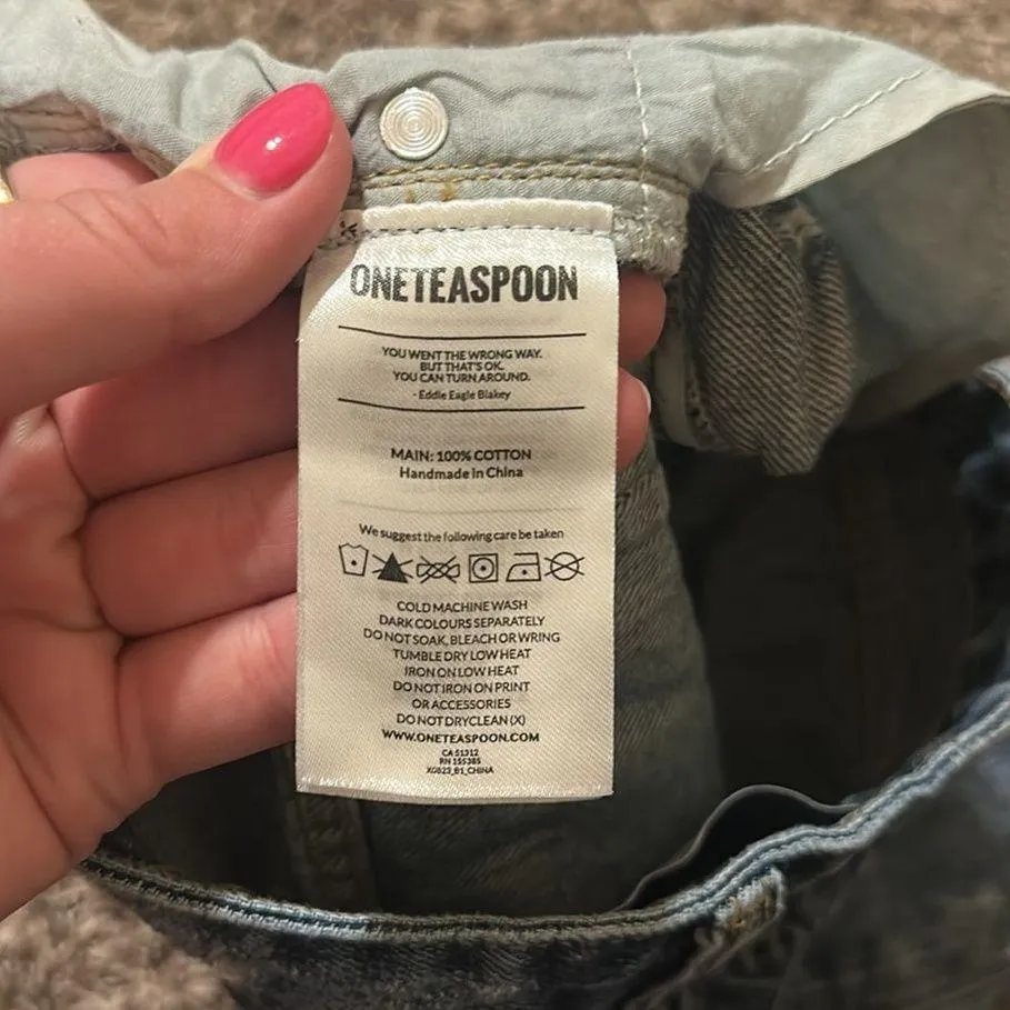 One Teaspoon Bandits Jean Denim Shorts Size 27 - Image 8