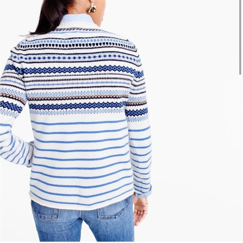 J. Crew Fair Isle Stripe Wool Sweater size XS - Image 3