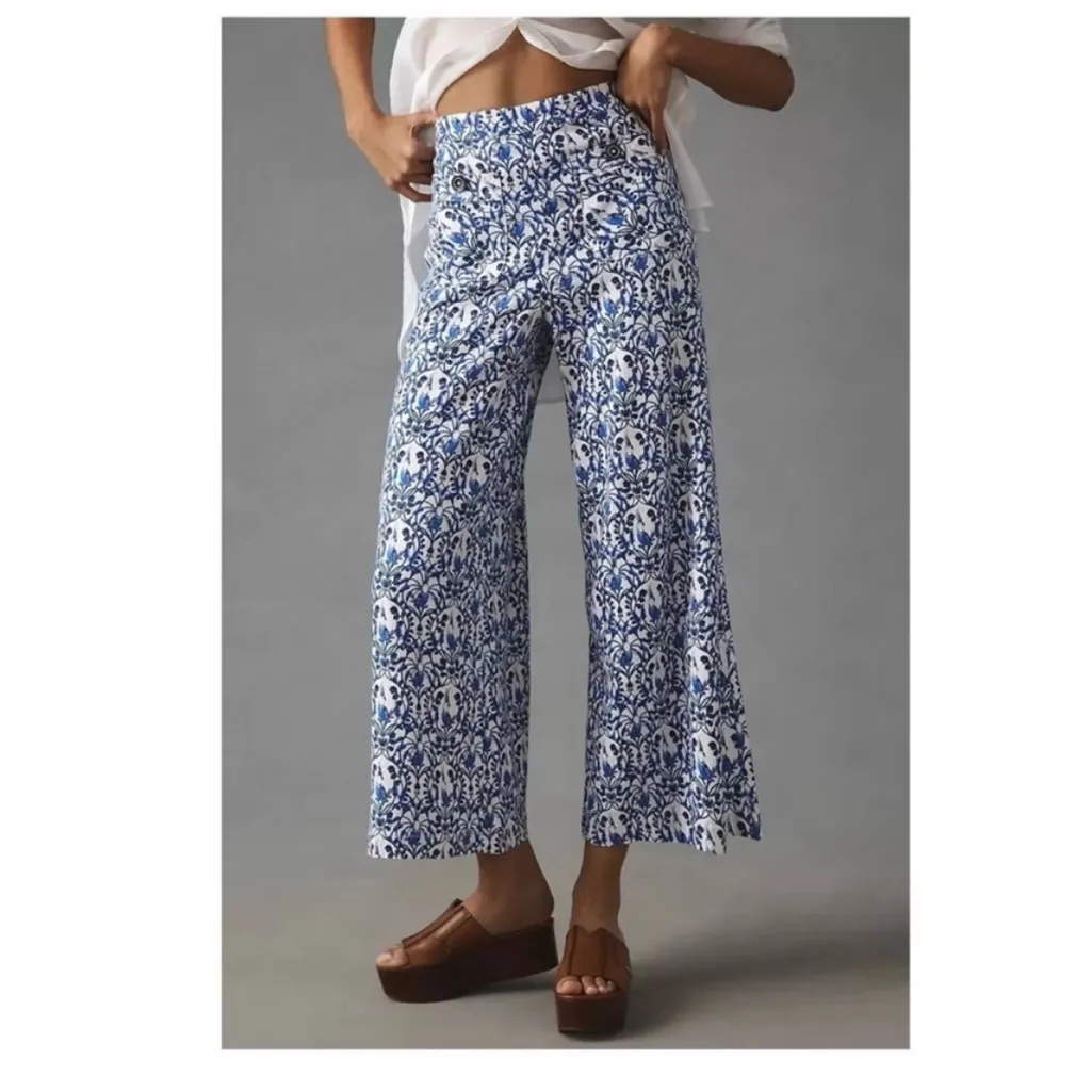 BOGO Anthropologie Maeve Palazzo Cockatoo Bird Printed Pants - Image 2
