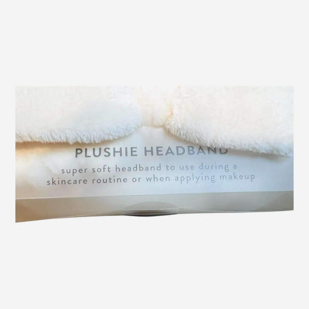 The Crème Shop Plushie Spa Headband White Bow Face Wash Makeup Skincare NWT - Image 3