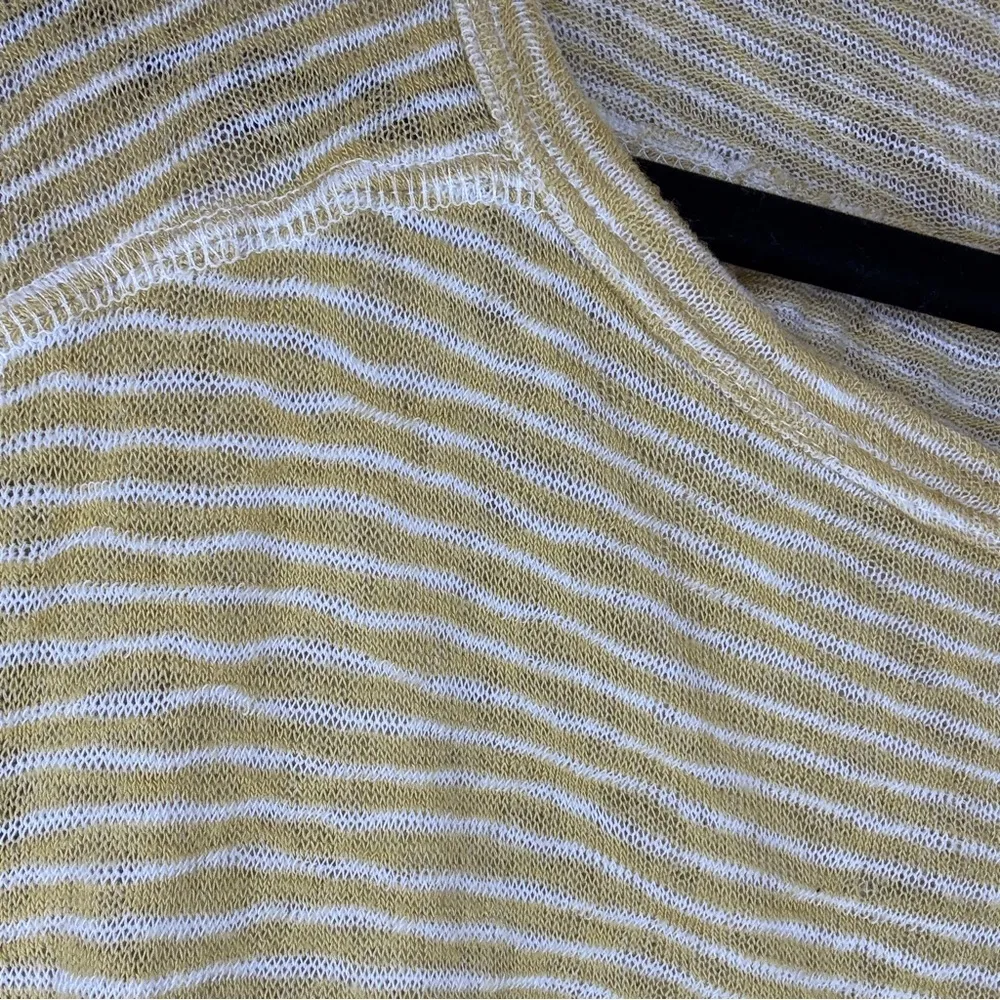 Hopely Women's Yellow Striped Top Large Tan - Image 4