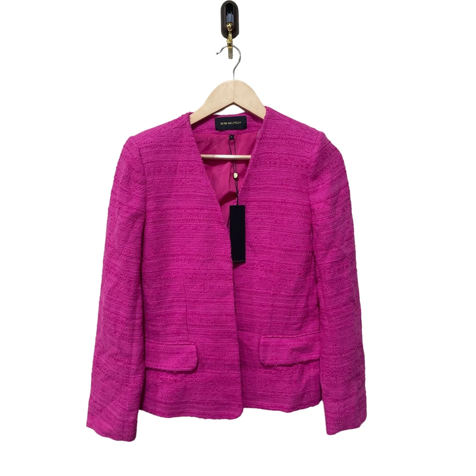 KOBI HALPERIN Elle Tweed Jacket Size Small New with‎ Tags Pink - Image 4
