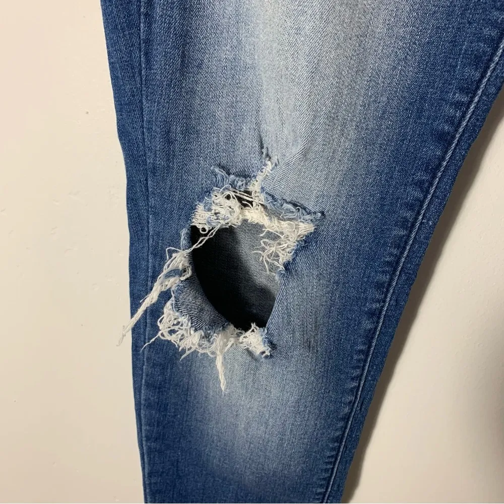 Kancan Mid Rise Skinny Distressed Jeans Size 7/27 Blue - Image 6