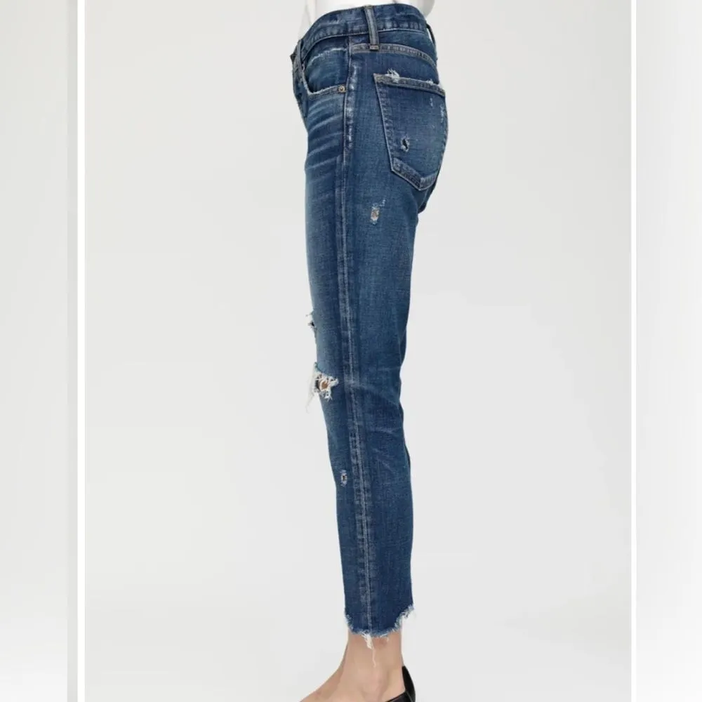 Moussy Vintage Glendele Skinny Jeans Distressed in BLU 110 - Image 2