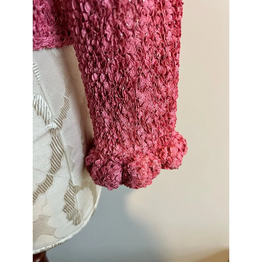 Estelle Gracer Vintage Hand Woven Ruffle Cardigan (No Size Tag - Image 6