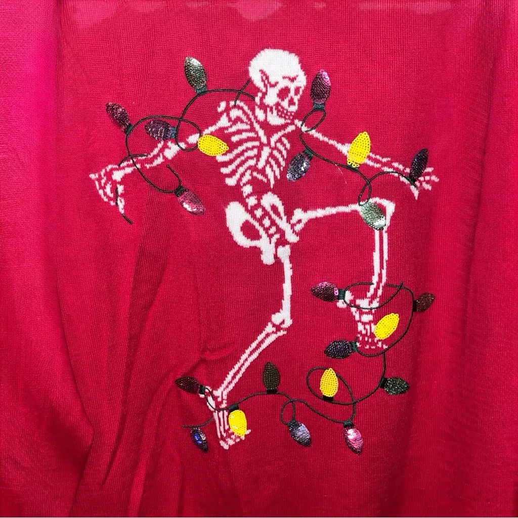Size 3: Torrid Dancing Skeleton Pullover Crew Sweater - Image 5