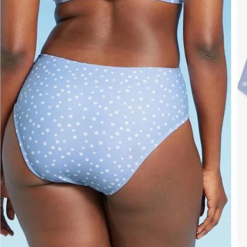 NWT Xhilaration Large Blue White Polka Dot Bathing Suit Bottom - Image 2