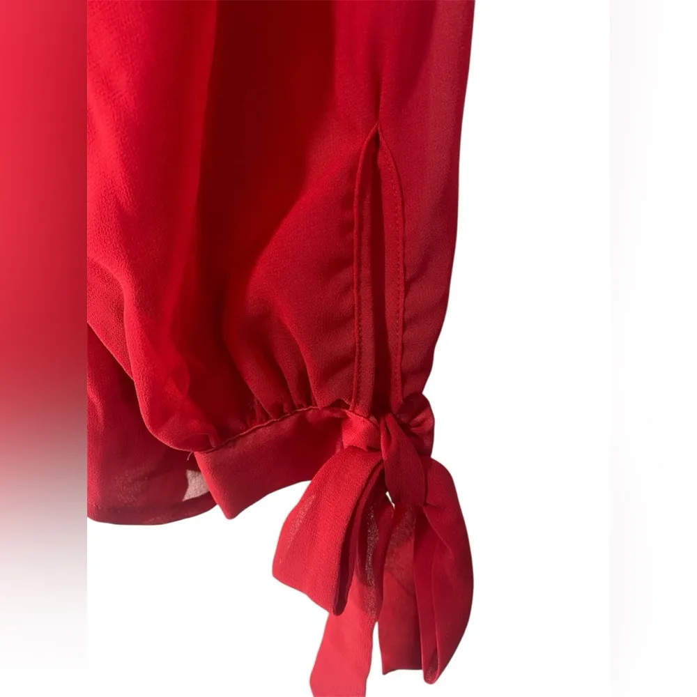 Isabel Maternity by Ingrid & Isabel Women’s S Red sheer sleeves Flowy Boho Top Size undefined - Image 6