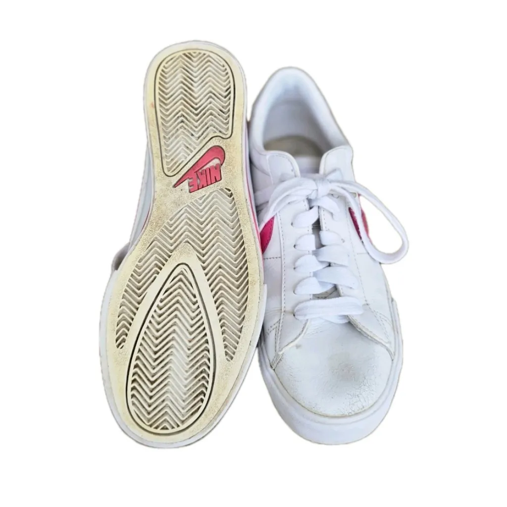 Nike Women's Pink White Sneaker Shoes Sweet Classic Heart Leather Size 8 Vintage - Image 9