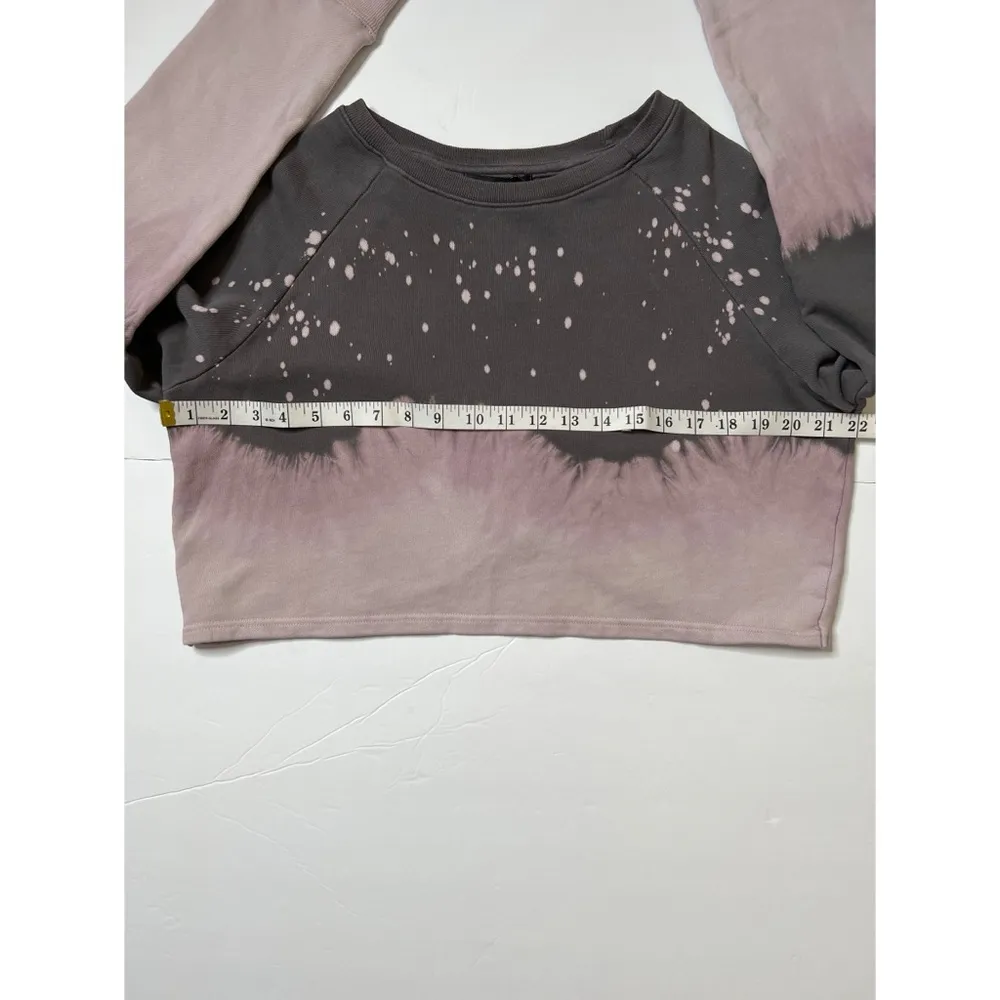 Brooklyn Karma Charcoal/LilacTie Dyed Sit Back & Relax Crop Sweatshirt S… - Image 6