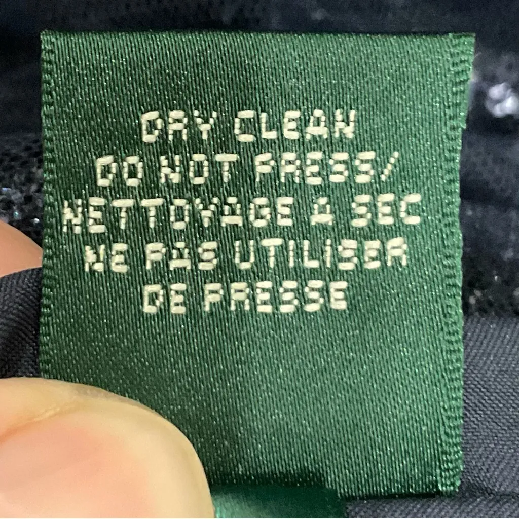 Lauren Ralph Lauren Cocktail Dress Ruched Cap Sleeve Sheath Sz 4 Navy Sequins - Image 6