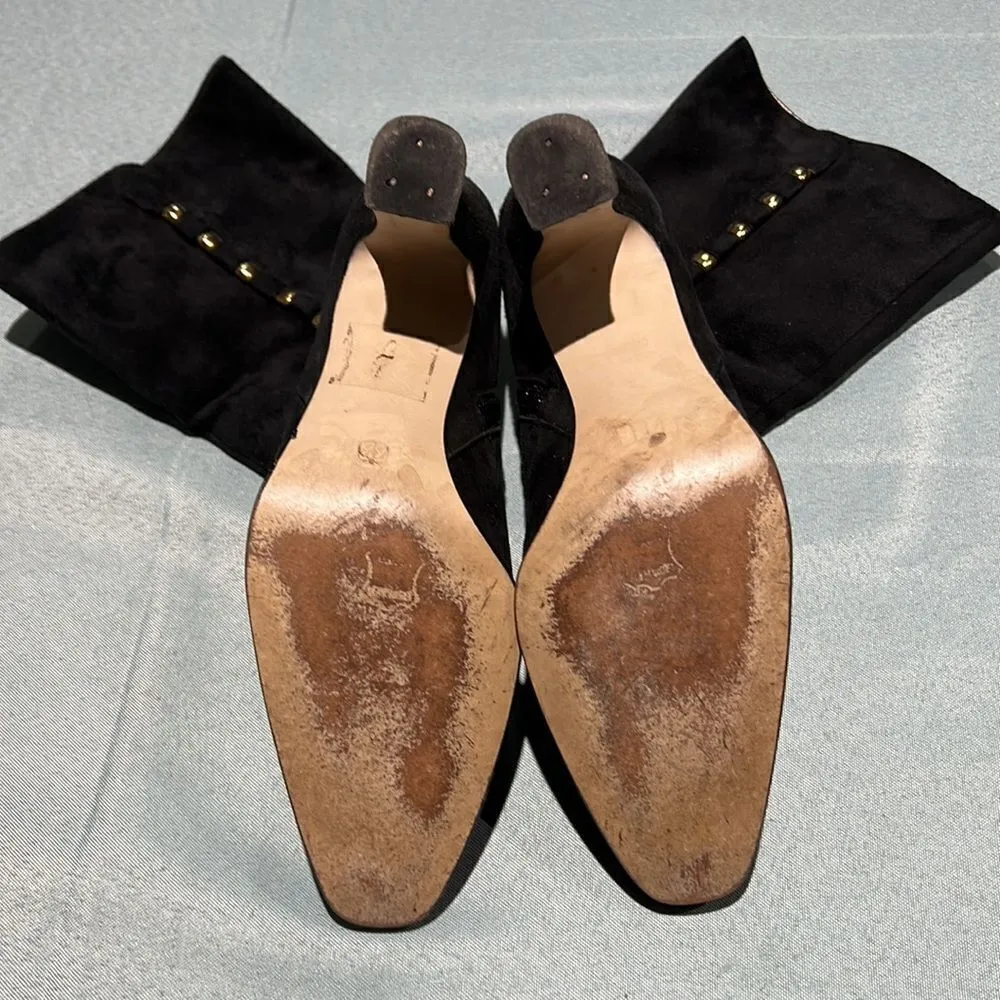 VINTAGE BELLINI BOOTS~EXOTIC ~SIDE ZIP CLOSURE Size 7B B46 Black - Image 7