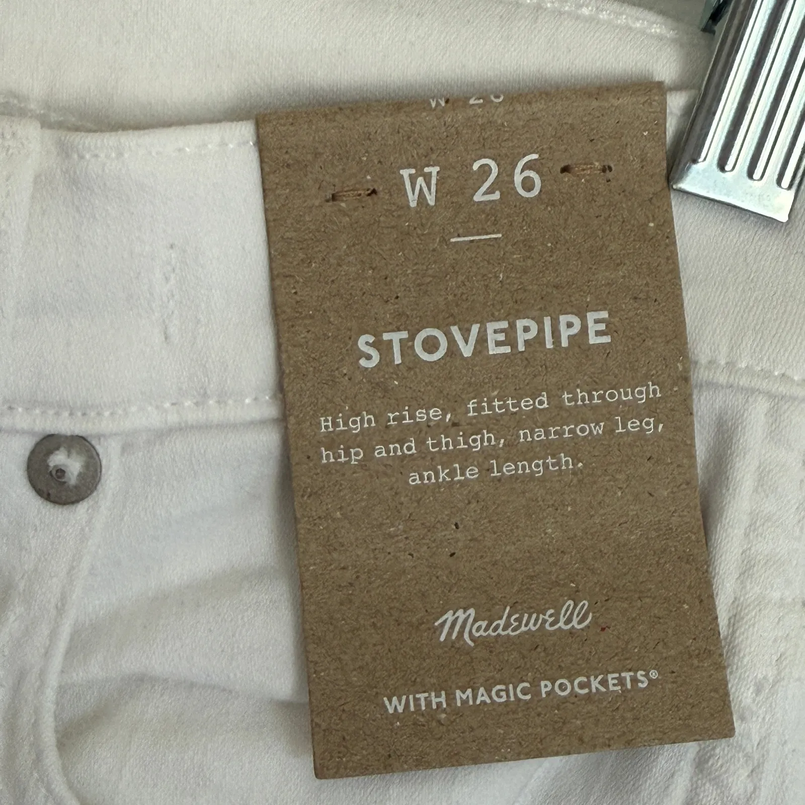 NWT Madewell Sz 26 High Rise Stovepipe Slim Straight Jeans Pure White NO664 - Image 11