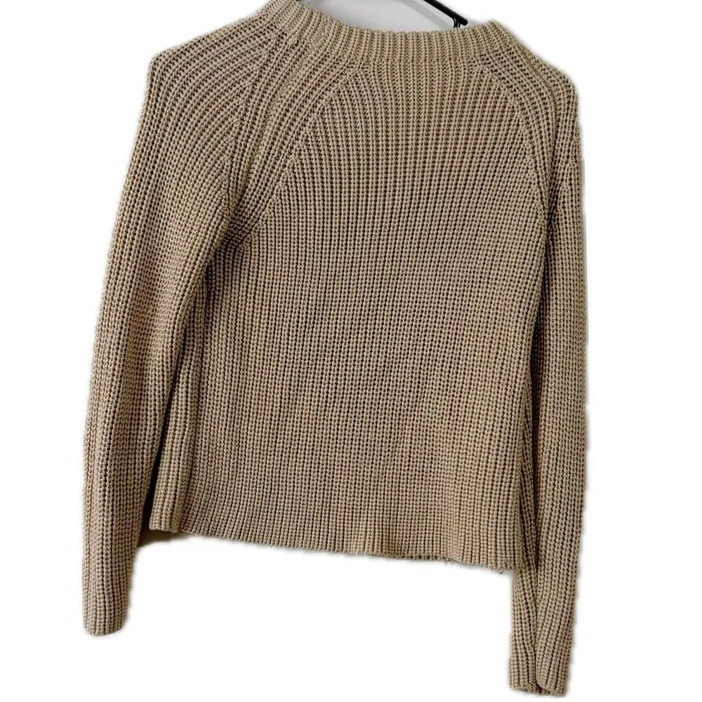 Zara Tan Cowl Neck Sweater with Ribbed Knit‎ - Image 2