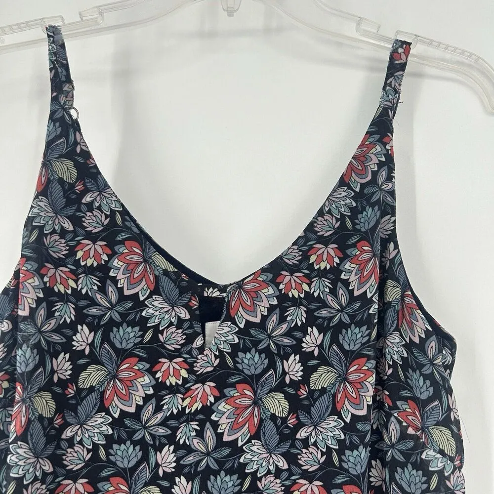 Cabi Ditsy Floral Camisole Cami Navy Blue Chiffon Keyhole Sheer Lined 5224 Sz S - Image 2
