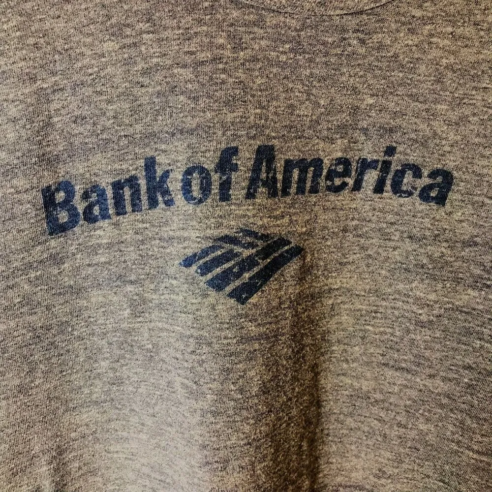 Vintage Bank Of America T Shirt Single Stitch Graphic Tee Cotton Gray Medium M - Image 6