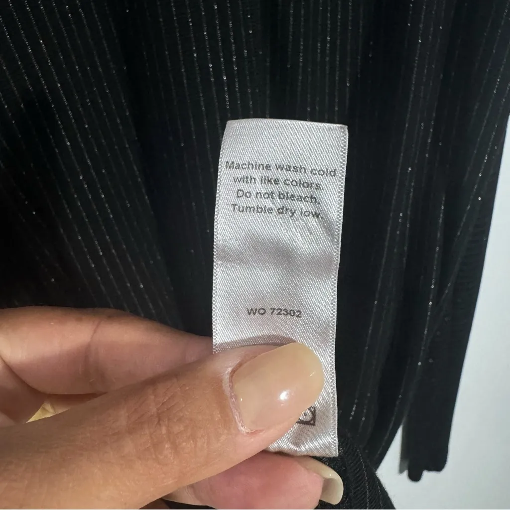 NEW Michael Stars Black Metallic Turtleneck Tunic Size X-Large - Image 8