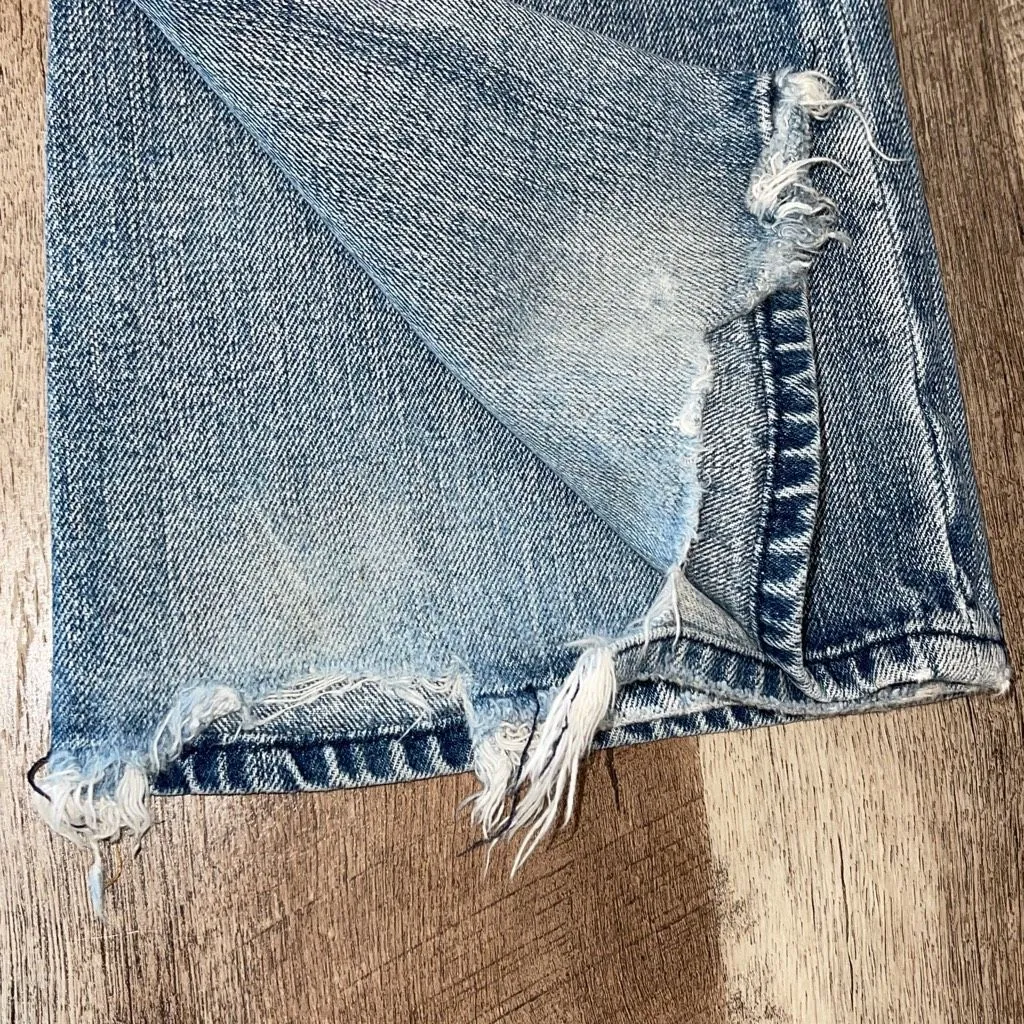 Seven for all Mankind Womens Rare Rhinestones Frayed Hem Bootcut Vtg. Jeans Blue - Image 12