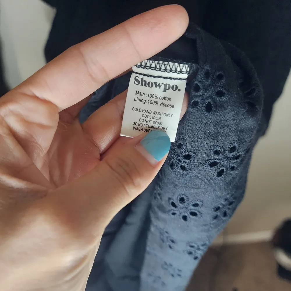 NWT Showpo Jordyn Puff Sleeve Cut Out Mini Dress in Black Embroidery Anglaise Size 4 - Image 7