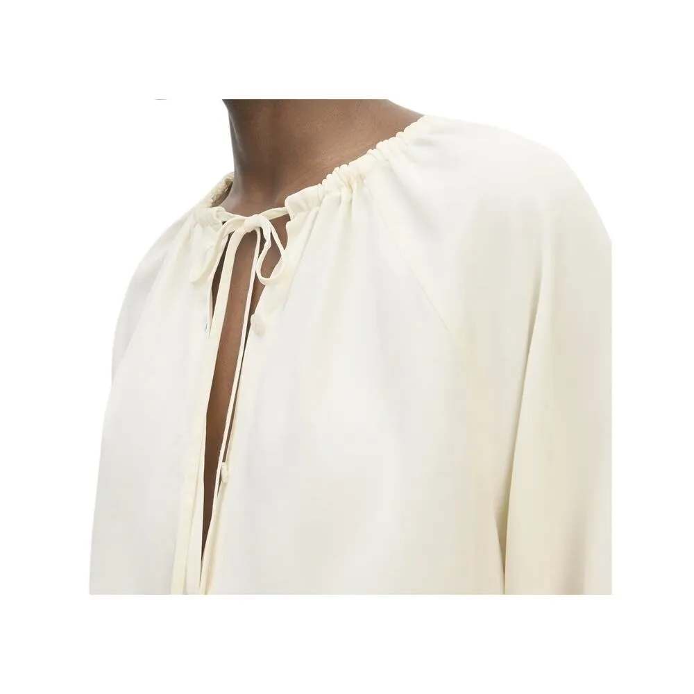 Everlane Gathered Blouse Womens XL Bone White 100% Tencel Relaxed Minimalist Top - Image 3