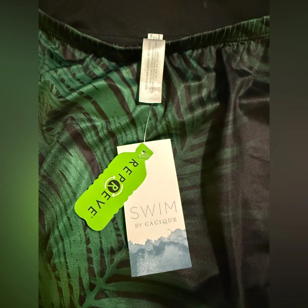 Lane Bryant SWIM by Cacique Faux Wrap Plus Skirt Skort “ Breezy Palm” Exotic-24 - Image 3