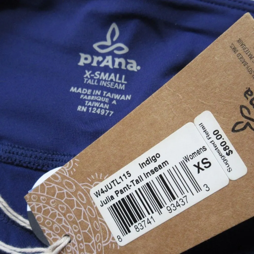 NWT prAna Chakara Julia in Indigo Blue Purple Yoga Active Pants XS x 35 Tall $80 - Image 6