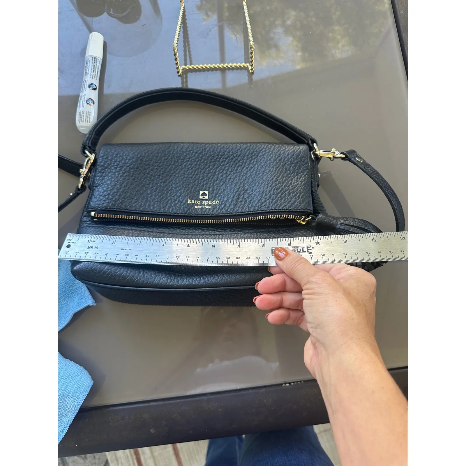 Kate Spade Southport Avenue Mini Maria Black Leather Crossbody Handbag Purse - Image 8