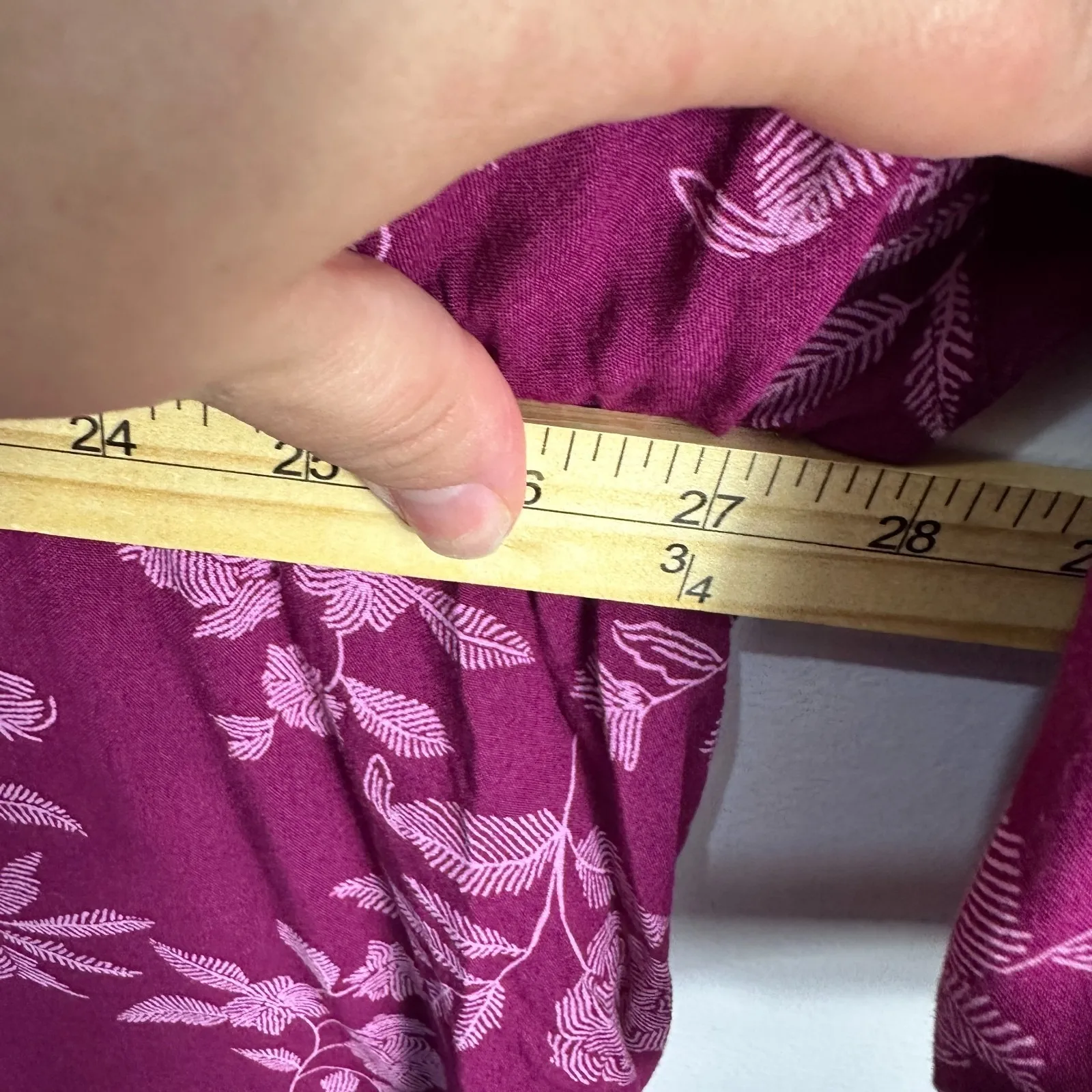 Woman Within Blouse‎ 1X Purple Floral Print Boho Peasant Tunic Top Cottagecore - Image 4