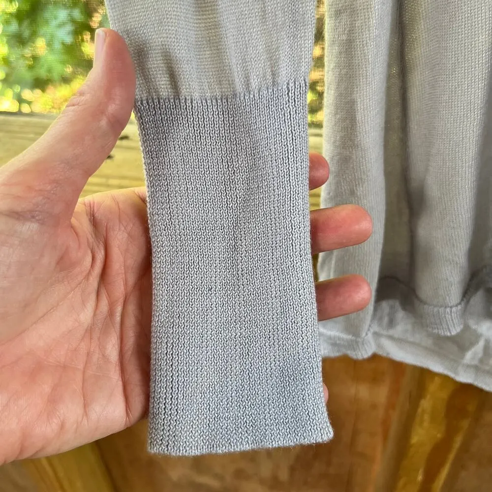 White House Black Market Light Grey Wool Blend Cross Back Sweater Size XS - Image 5