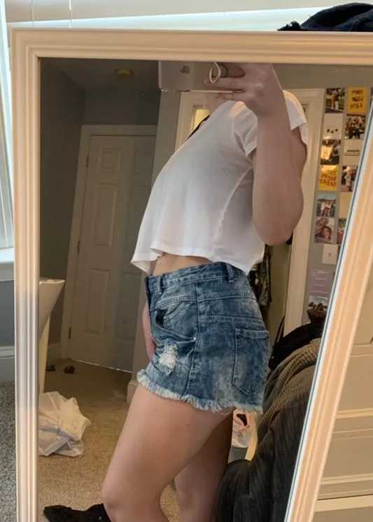 Distressed Denim Shorts Blue Size L - Image 3