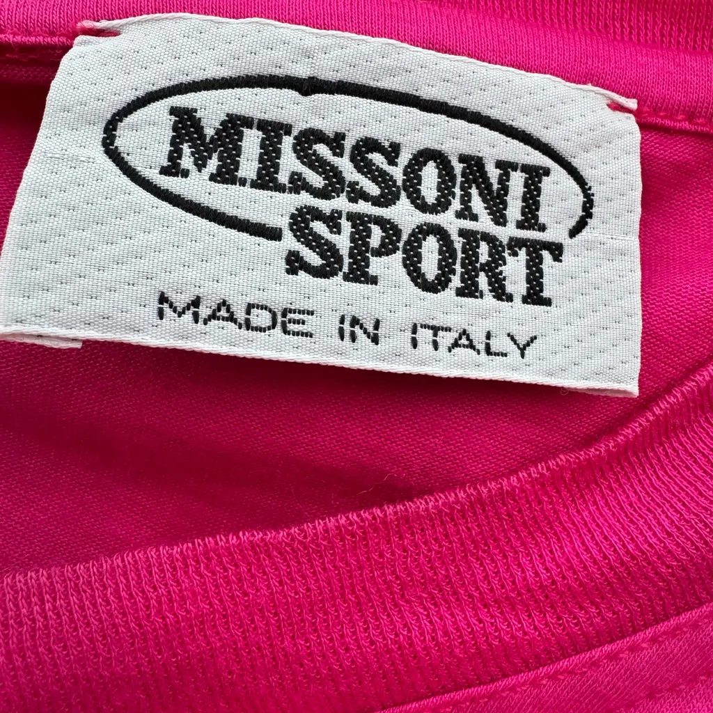 Missoni Sport Magenta Pink Graphic T-Shirt Size Small - Image 4