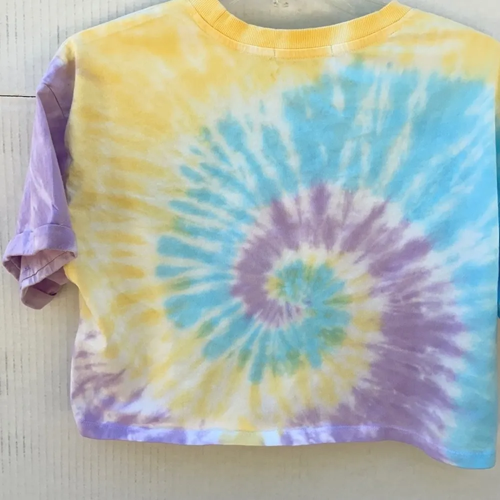 Womens size large cropped tie dye short sleeve tee - Image 5