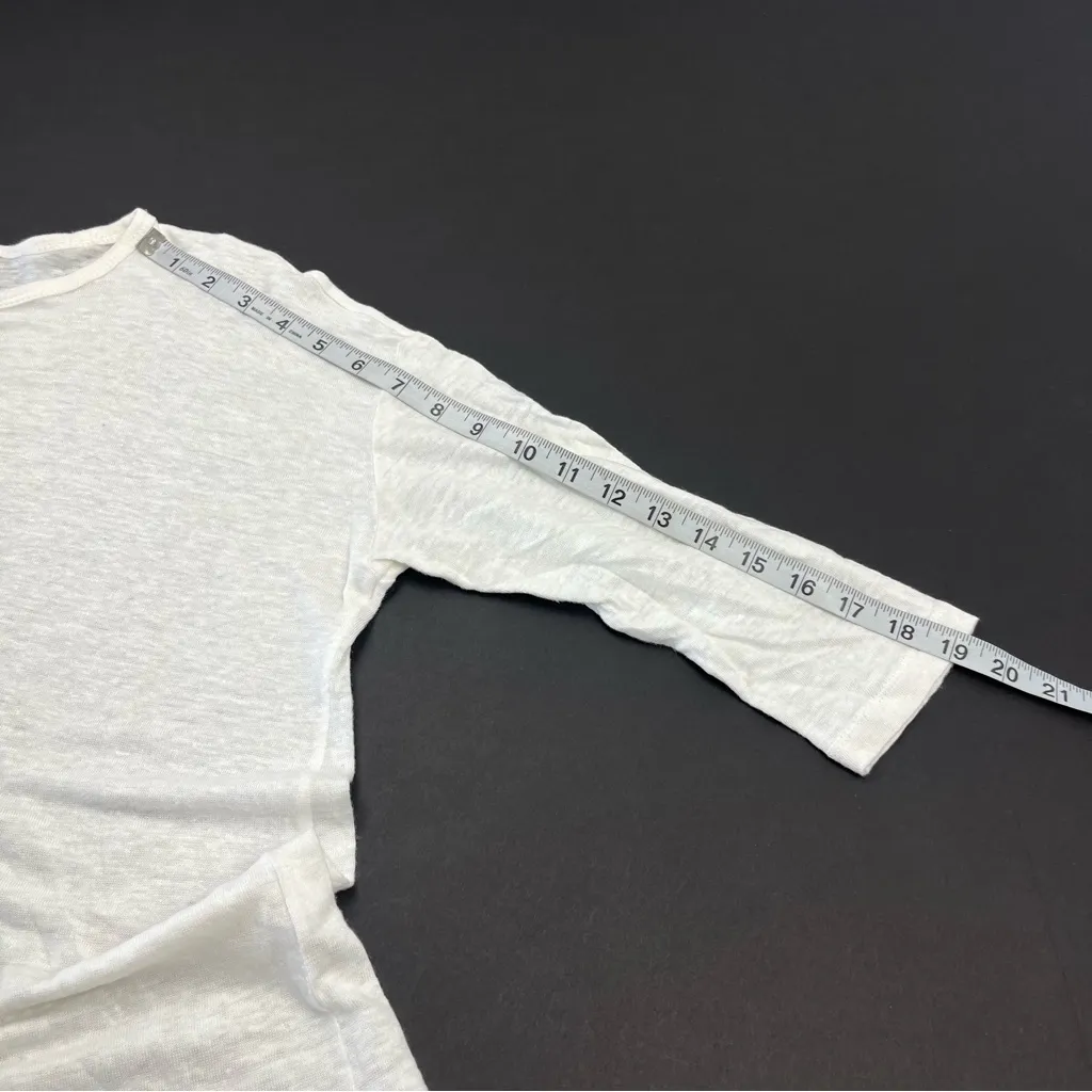 J. Jill Love Linen 100% Linen Popover‎ Shirt 3/4 Sleeve Womens Small White *FLAW - Image 10