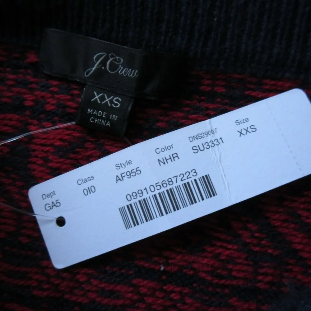 NWT J.Crew Partridge Fair Isle Sweater Tube Navy Red Pull-on Lambswool Skirt XXS - Image 2