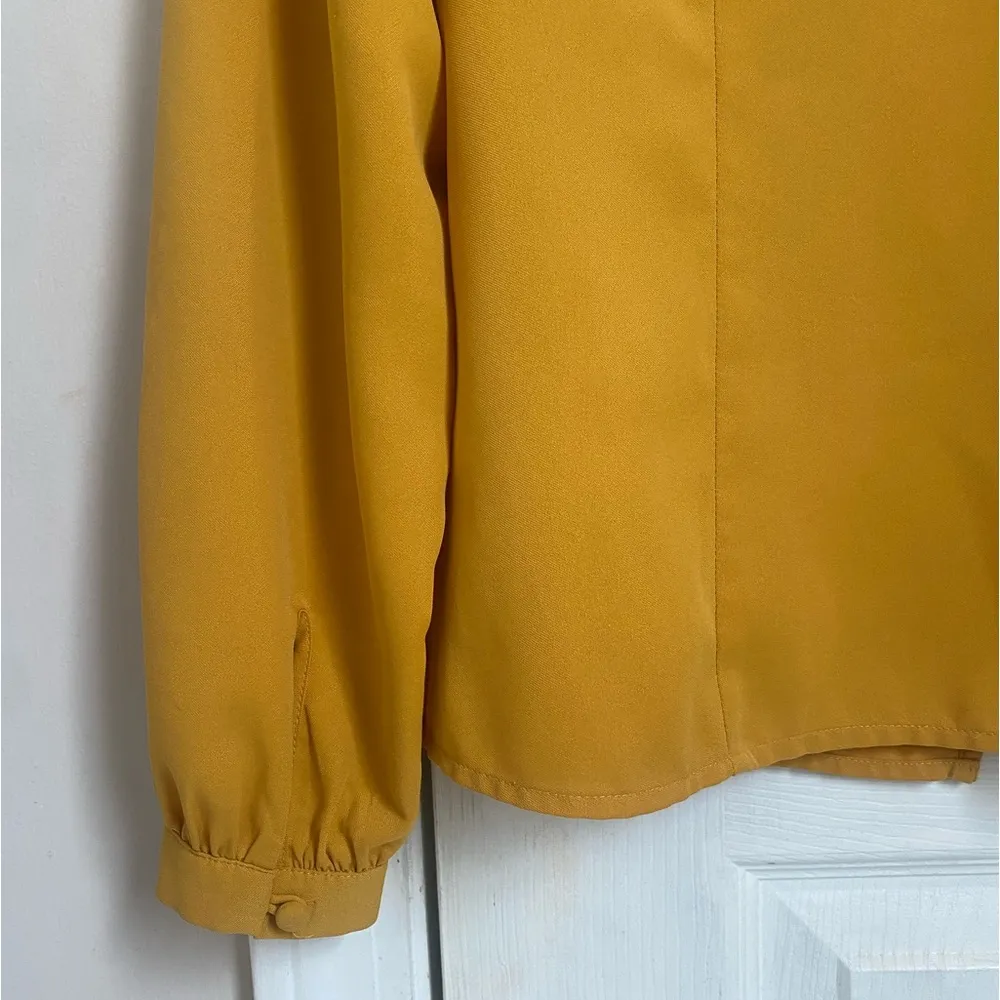 Rachel Zoe Mustard Yellow Button Front Long Sleeve Blouse - Image 6
