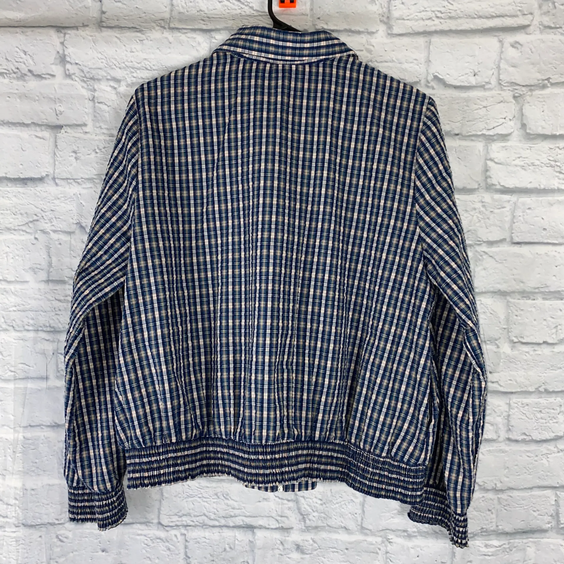 Blouseworks Petites by par  plaid full zip jacket w/elastic cuffs & waistband L - Image 2