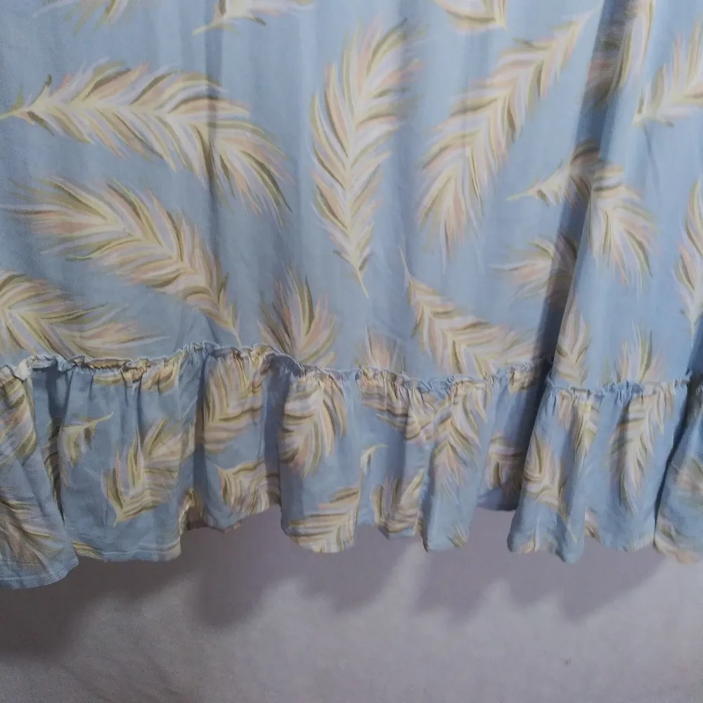 Torrid Light Blue Feather Challis Tie Midi Dress Beach Vacation Size 2 - Image 5