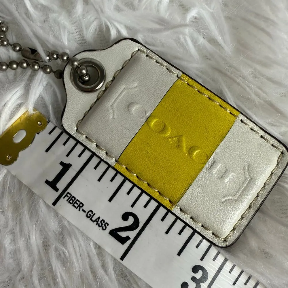 Coach White Yellow Colorblock Replacement Hang Tag Bag Charm - Image 3