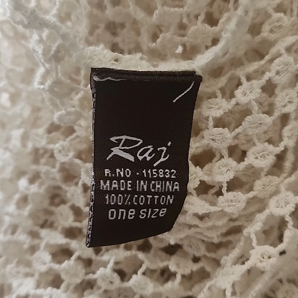 Raj Ivory Mesh Crochet Kimono Size undefined - Image 10