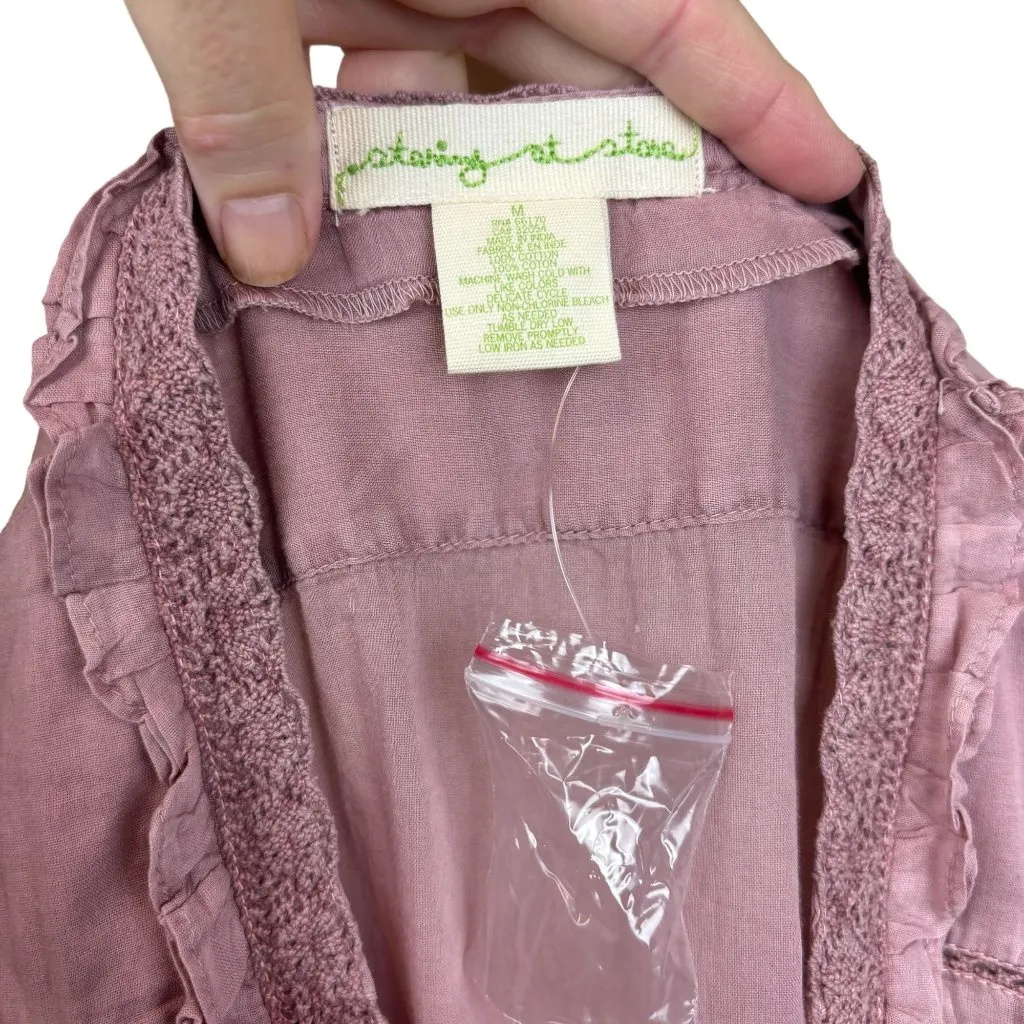 Staring at Stars sheer blouse, size Medium, boho, fairy, cottage, crochet - Image 5