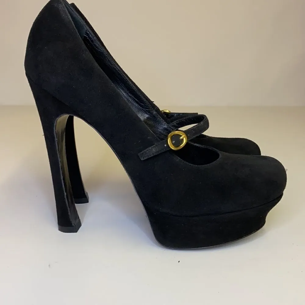 Yves Saint‎ Laurent Babydoll Stiletto Platform Heels D24 - Image 4