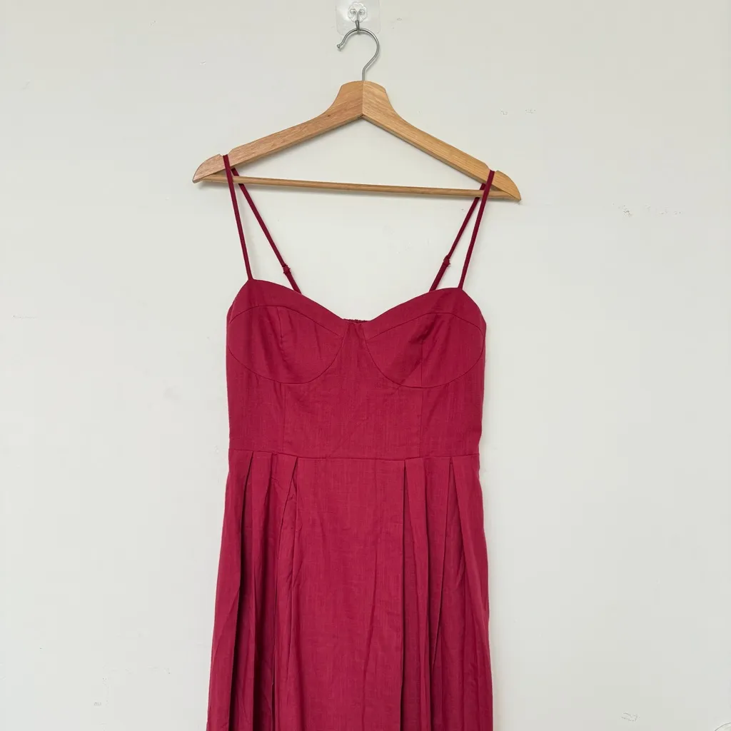 Rihoas Red Sweetheart Neck Sleeveless Slip Maxi Dress Size M - Image 8