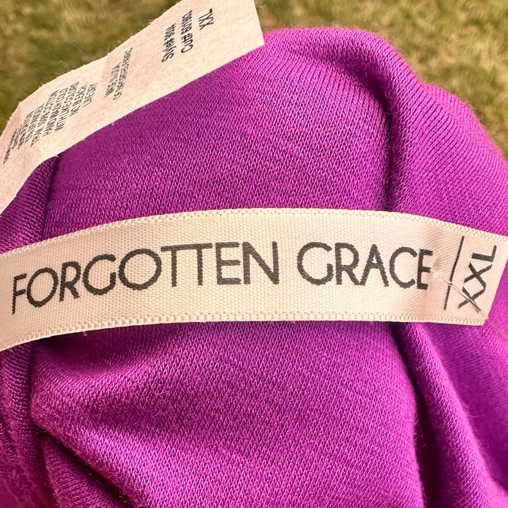 Forgotten Grace Womens Size XXL Purple Tunic w/ Cream Crocheted Lace on Sleeves - Image 14