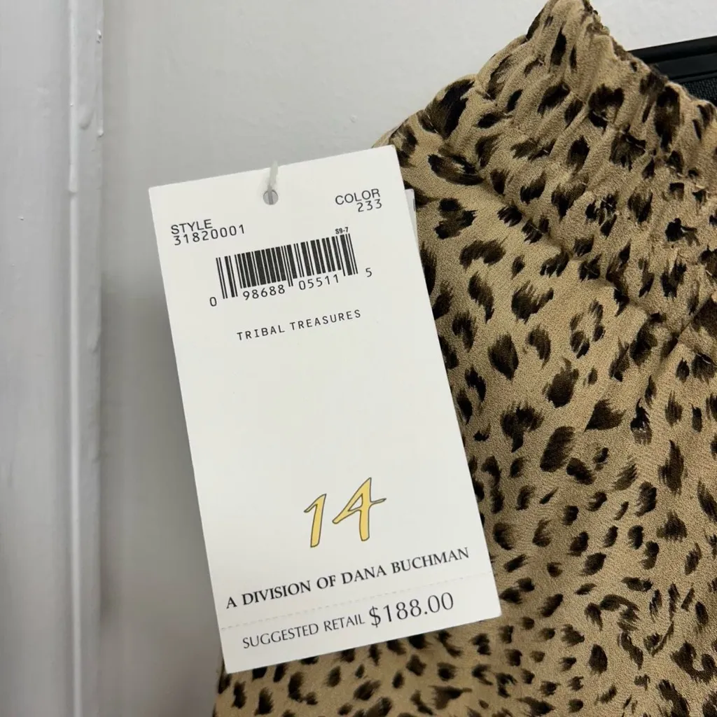 Dana B and Karen Tan Animal Print Silk Reversible Palazzo Pants Brown Size 14 - Image 3