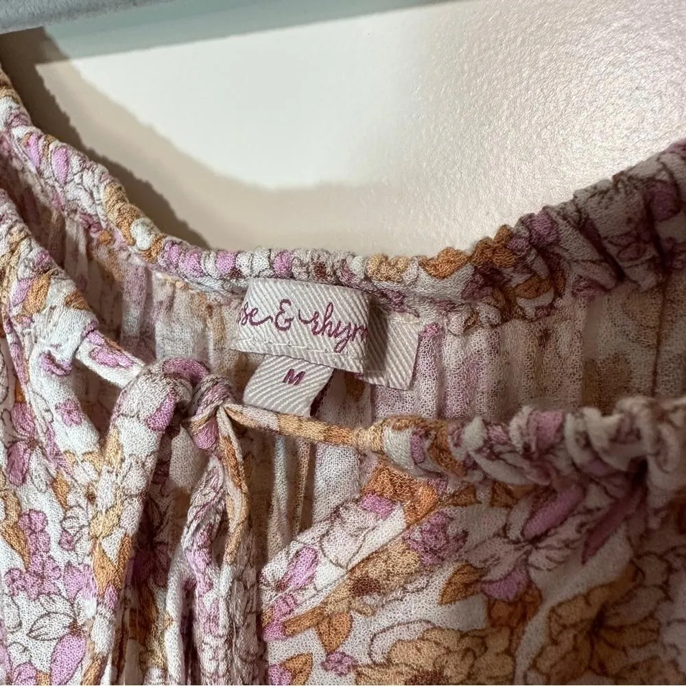 Rose & Rhyme Off the‎ Shoulder Trendy Floral Mini Dress Size: Medium Pink - Image 2