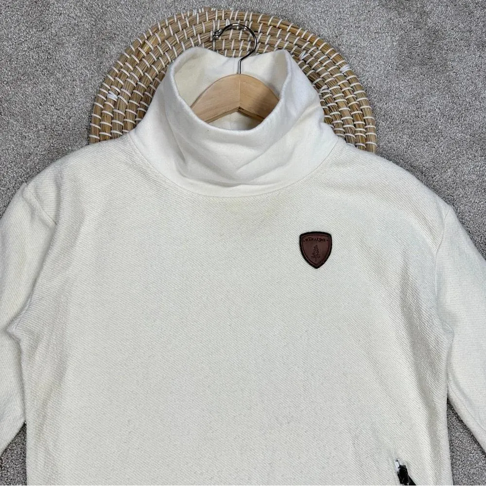 Wanakome Women’s Kimberly Cowl Neck Sweatshirt Longsleeve in Oatmeal S - Image 4