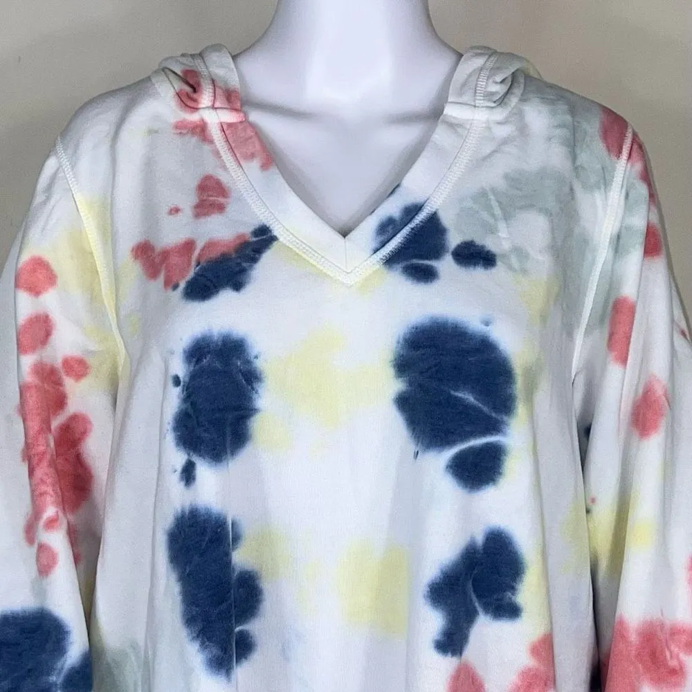 Lane Bryant Livi Activewear V-Neck Tie Dye Tunic Hoodie Sweatshirt (18/20) - Image 2