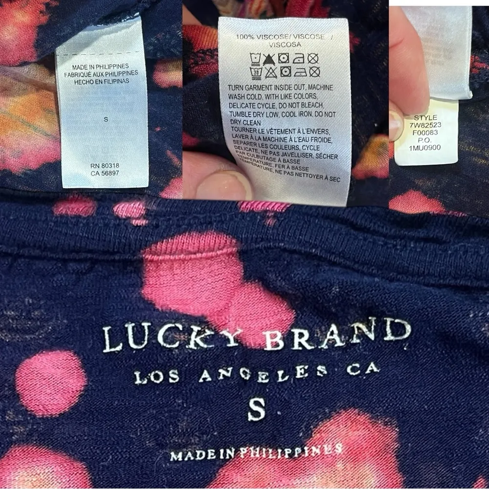 Lucky Brand Artisan Reverse Tie‎ Dye Persian Carpet Shirt Size Small Hippie Boho - Image 4